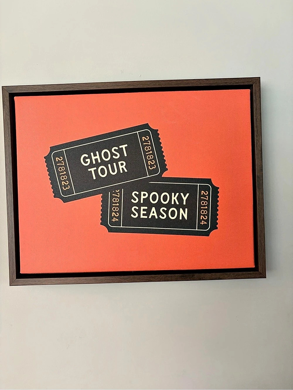 Kate & Laurel Canvas Ghost Tour Spooky Season Framed Wall Art Homegoods
